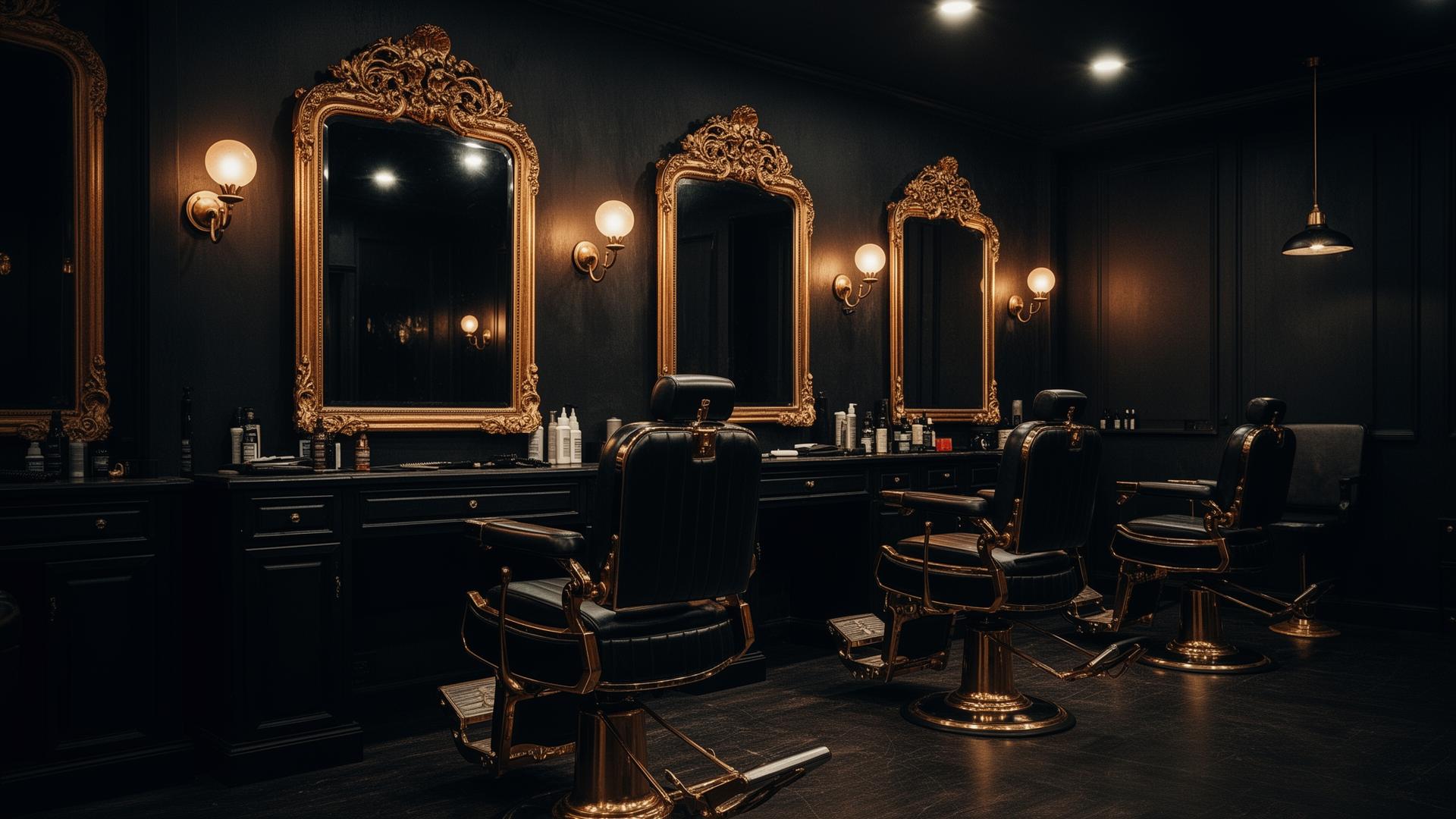 Luxury barbershop interior